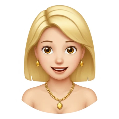 Female with Gold Necklace, fair skin, different expressions sticker