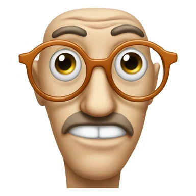 Nose with two googly eyes and a pair of round glasses sticker