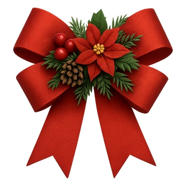 Christmas bow with decoration , remove background sticker