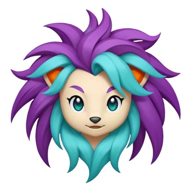 Rappidash pokemon white teal purple sticker