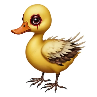 Zombie duckling with spider legs horror bloody eyes sticker