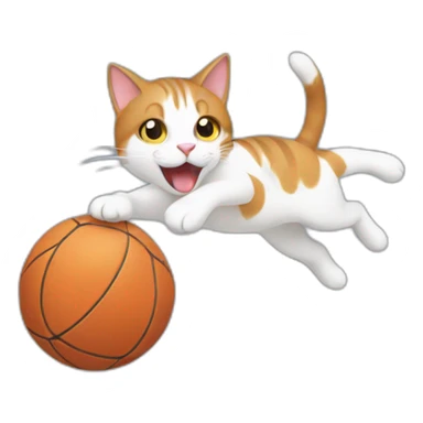 cat chasing a ball sticker