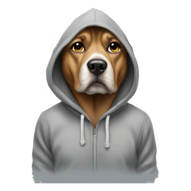 dog wearing a hoodie shile smoking sticker