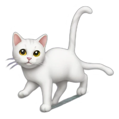 Cat tightrope walker sticker