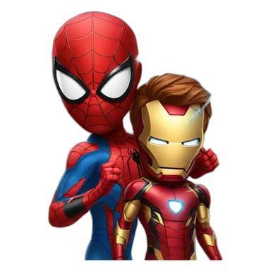 Spider-Man with Ironman sticker