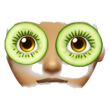 Girl doing skincare with cucumbers in her eyes sticker