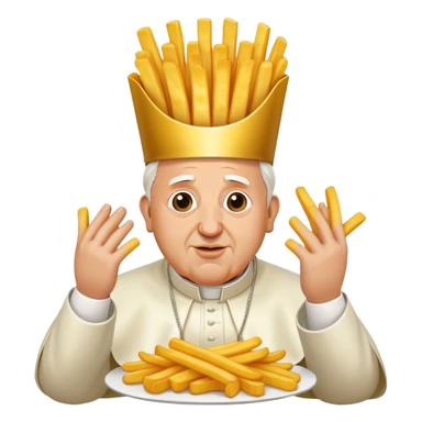 The pope if he was french fries sticker
