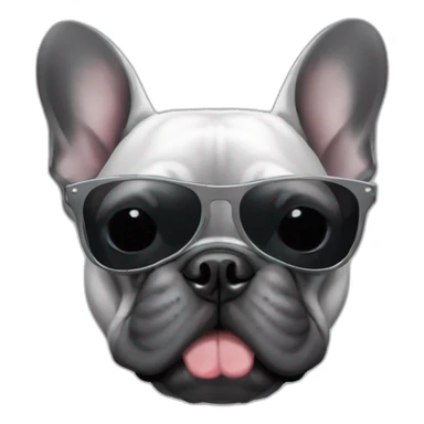 Dark grey French Bulldog with Sunglasses sticker
