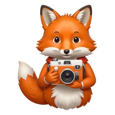 red fox white camera sticker