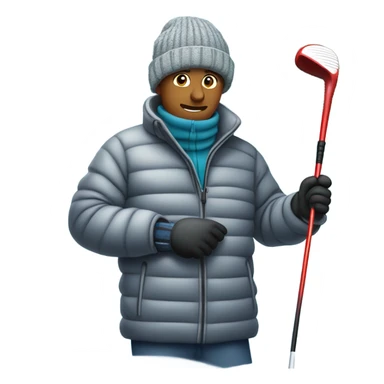 Golfer in freezing cold sticker