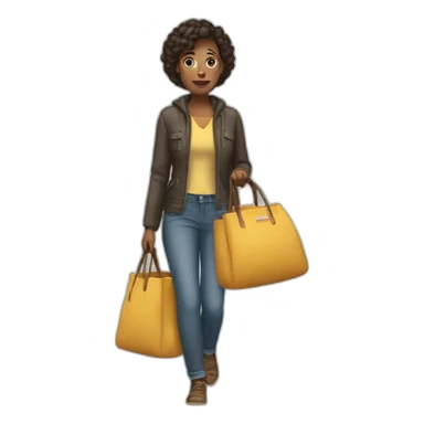 woman carries a bag sticker