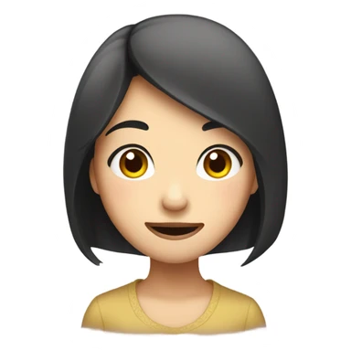 Emotional Asian 20s girl trying to smile sticker