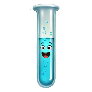A test tube with a rampant expression sticker