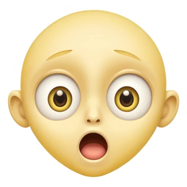 surprised face emoji, yellow face, wide eyes, open mouth, expressive, no text sticker