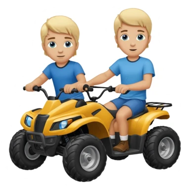 Can you make 2 blonde boys kids riding four wheelers sticker
