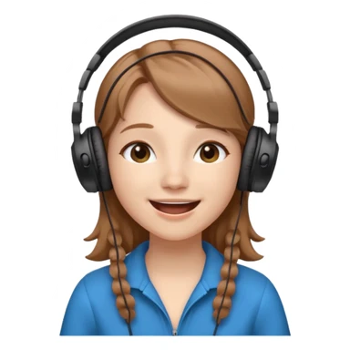 Gonemili Grace, micro qui chante avec casque au oreille sticker