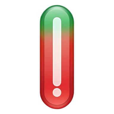 A vertical capsule-shaped progress bar with a color gradient from green at the bottom to red at the top. The bar is divided into segments by thin lines, with bold, outlined numbers scaling upward next to it. The very top segment is marked with a white question mark." sticker