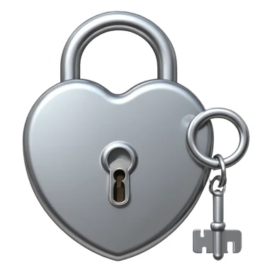 A chrome silver lock and key emoji, smooth metallic surfaces, glossy reflections, luxury swag vibe, minimal iOS emoji style, centered on clean white background sticker