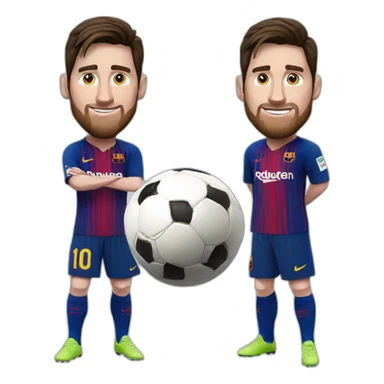 Messi with football sticker