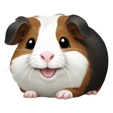 cute happy guinea pig black brown white sticker