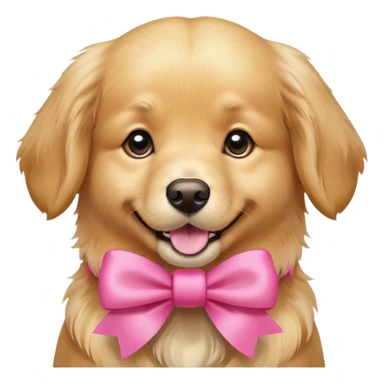 golden retriever wearing a pink bow  sticker