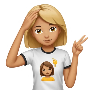 a girl dabbing sticker
