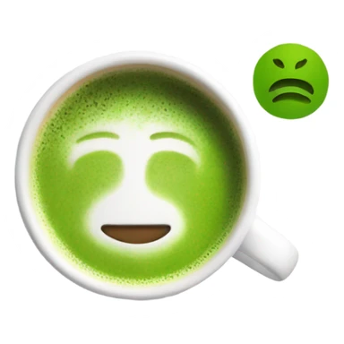 Realistic Matcha latte in white mug sticker