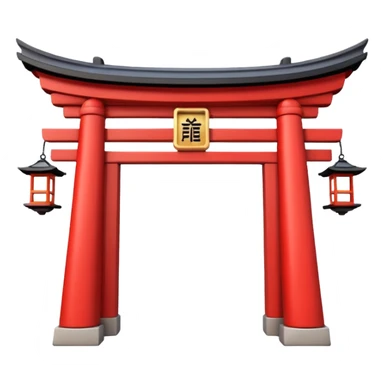 Japanese red archway aesthetic scenery  sticker