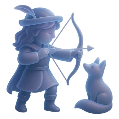 archer and fox together, matte glass style, dreamy fairytale, inspired by 'Once Upon a Broken Heart' sticker