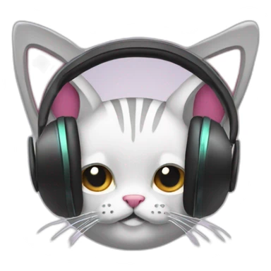 Headphone with cat ears dessus sticker
