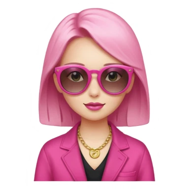 pink girl with wealth with sunglass on top sticker