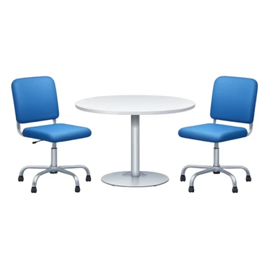 table and three office blue chairs sticker