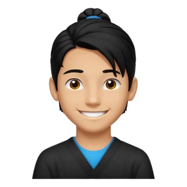 homme cheveux noir long attaché sans cheveux dépassant  16 ans, un peu bronzé sticker