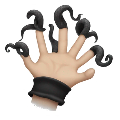 hand with black tentacles sticker