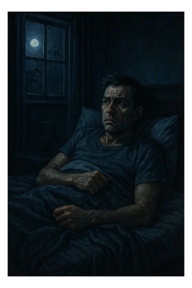 uomo insonnia, si agita durante la notte sticker