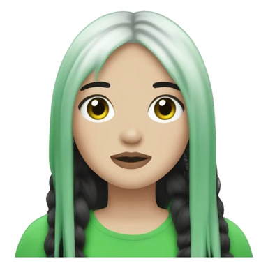 Billie eilish with her black and green hair sticker