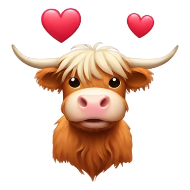 Highland cow with heart sticker