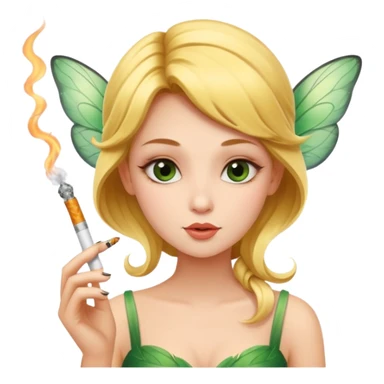 a beautiful fairy smoking a cigarette  sticker
