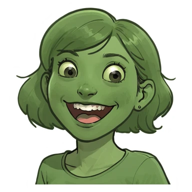 Excited girl sticker