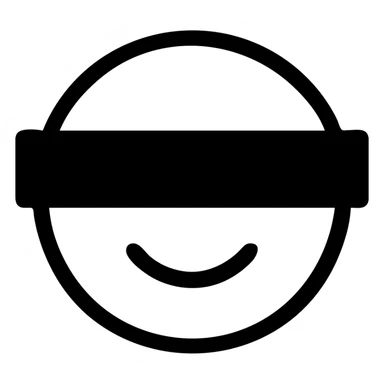 minimalist emoji face, eyes hidden by a black censor bar, no extra details, simple and clean design sticker