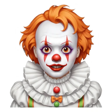 The clown from the movie IT With a little orange hair with the scary lip sticker
