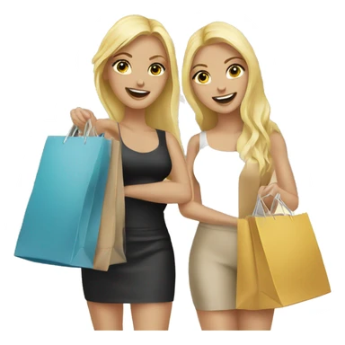 Two blonde white girls shopping with bags sticker