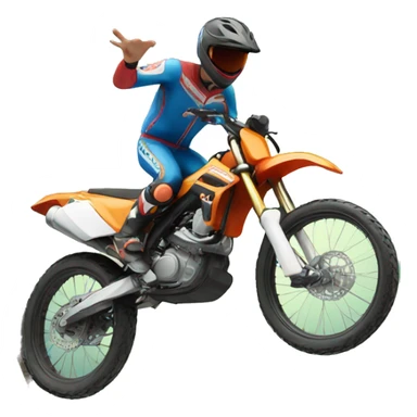 Bike jumping off a jump with no rider sticker