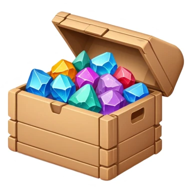 cardboard box full of valuable mineral ores sticker