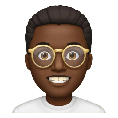 Black man with gold teeth and black glasses sticker