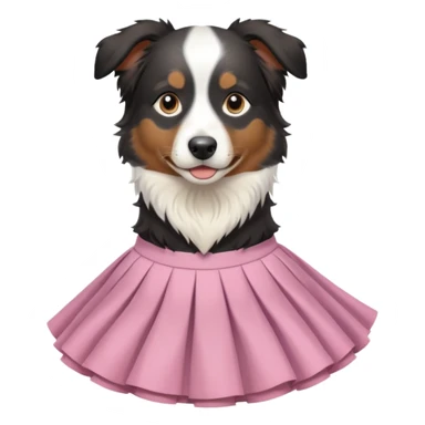 berger australien noir et blanc avec une jupe sticker