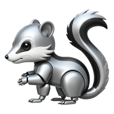 robo skunk with bacteria android emoji sticker