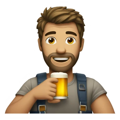 Guy drinking beer sticker