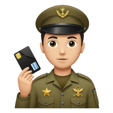 Floating black Scissors cutting in half an idf soldier ID card with a little chip in 2 parts .hyper realistic sticker