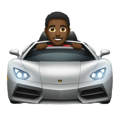Black guy Driving a super car sticker